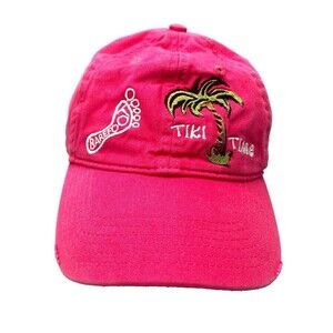 Okoboji Barfoot Bar "Tiki Time" Women's Pink Hat One Size Iowa Okoboji-